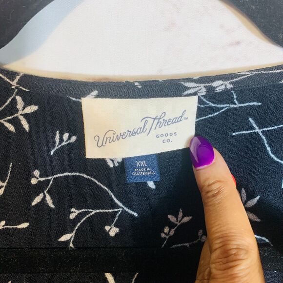 Universal Thread XXL Wrap Floral Tie Hem Long Sleeve Boho Cottagecore Blouse Top - Picture 5 of 7